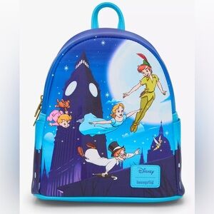 Loungefly Disney Peter Pan Night Flight Mini Backpack NWT